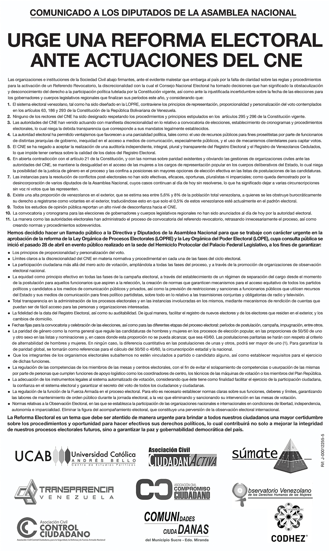 UCAB, Nacional 28,82 x 48,27 cm